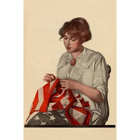 Sewing the Stars & Stripes- Fine Art Canvas Print (20" x 30")