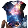 thumbnail image 4 of Women's 2025 Starry Galaxy Shirt 3D Galaxy Print T Shirt Glitter Shirt Fashion Starry Summer Shirt Round Neck Short Sleeve Top Carnival Outfit, 4 of 4