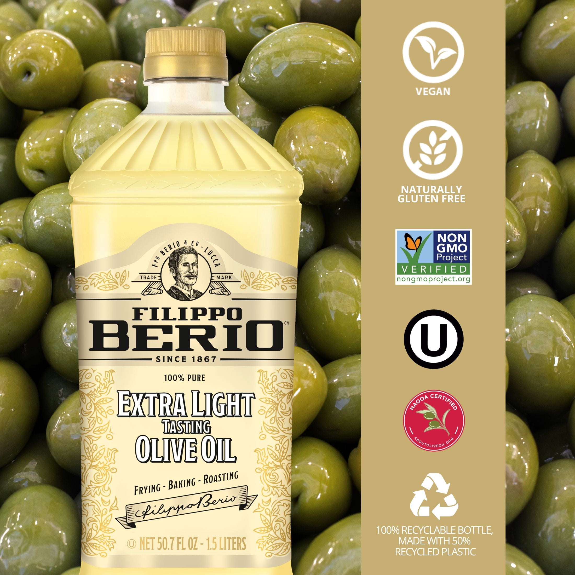 (3 pack) Filippo Berio Extra Light Olive Oil 50.7 fl oz