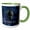 Green/White, variant on 3drose, Fun Gray Alien and Ufo in Space for Area 51 Conspiracy Theories., 15oz Mug