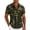 Army Green, variant on Men Printed Button Down Short Sleeve Summer Beach Casual Shirt, M, Grey