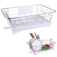 thumbnail image 2 of XKHAZA Dish Drying Rack, Rustproof Stainless Over Sink Dish Drainer Rack Basket Shelf, Stainless Steel Metal Dish Drainer in Sink or On Counter Organizer Dish Dryer Rack for Inside Sink, 2 of 9