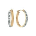 thumbnail image 2 of Accent Diamond Round Hoop Earrings in 14K Yellow Gold, 2 of 4