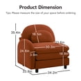 thumbnail image 5 of FFZ Vitoria Curved Teddy Fabric Sofa with Pillows for Home, Orange, 5 of 6