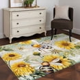 thumbnail image 3 of 3'x5' Area Rugs, Sunflower Bee Indoor Outdoor Area Rug for Living Room Bedroom, Vintage Summer Botanical Farmhouse Washable Bathroom Rugs Kitchen Floor Carpet Mats Home Decor Aesthetic, 3 of 8