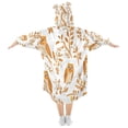 thumbnail image 2 of Wearable Blanket with Sleeves and Pocket Oversized Hooded Sweatshirt 3-14 YR Orange Owls S, 2 of 7
