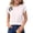 White, variant on Girls Solid Pure Cotton Crew Neck Short Sleeve T-Shirt for Kids Ages 0-12 Soft Breathable Basic Tops for Spring Summer White