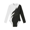 thumbnail image 3 of Zaldita Kids Girls Long Sleeve Shiny Gymnastics Leotard Athletic Ballet Dance Bodysuit Unitard Dancewear Activewear White 12, 3 of 5