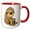 Red/White, variant on 3drose, Funny Cute Sloth Drinking Coffee in Pop Art Mug Art, 15oz Mug