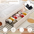 thumbnail image 4 of Garvee Twin Upholstered LED Bed Frame with Storage Drawer, Rainbow Headboard, Berber Fleece for Kids, Wood Slats, No Box Spring,Beige, 4 of 7
