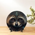 thumbnail image 6 of Gaeub Tribal Style Raccoon Print Ceramic Plate,Dinner Plates,Bone China Decorative Plates with Display Stand,Art Ceramic Ornaments for Wall Hanging Decoration-8in, 6 of 6
