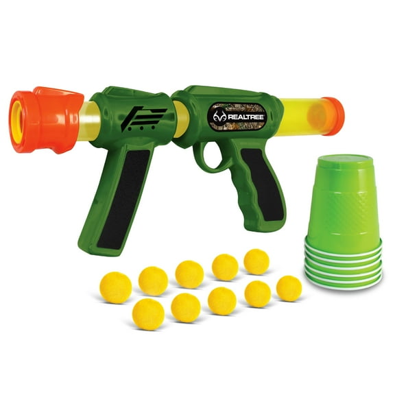 RealTree: Foam Blaster Set - NKOK, Pump Action Launches Foam Balls, Includes 10 Foam Balls, 6 Cups For Targets, Ages 6 