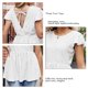 thumbnail image 2 of Mujer Túnica Fluida Tops Cuello Redondo Ojales Tops Sin Mangas Volantes Ajuste Suelto Tira De Cordones Espalda Camisas Casuales, 2 of 8