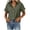 Army Green-10, variant on Perfectbot Women's Cotton Linen Blend Shirt Collared Short Sleeve Pleated Back Casual Blouse