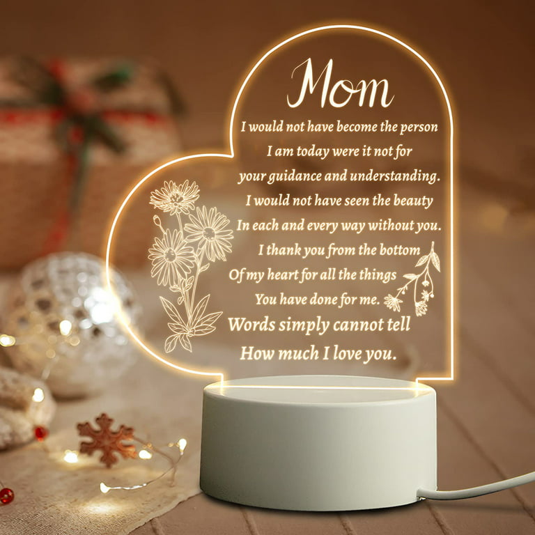 Mom Birthday Gifts from Daughter Son, Great Mother Gifts for Mother's Day,  Thank You Mom Gifts, Glass Keepsake Presents for Mom, Best Gifts for Mom on  Christmas