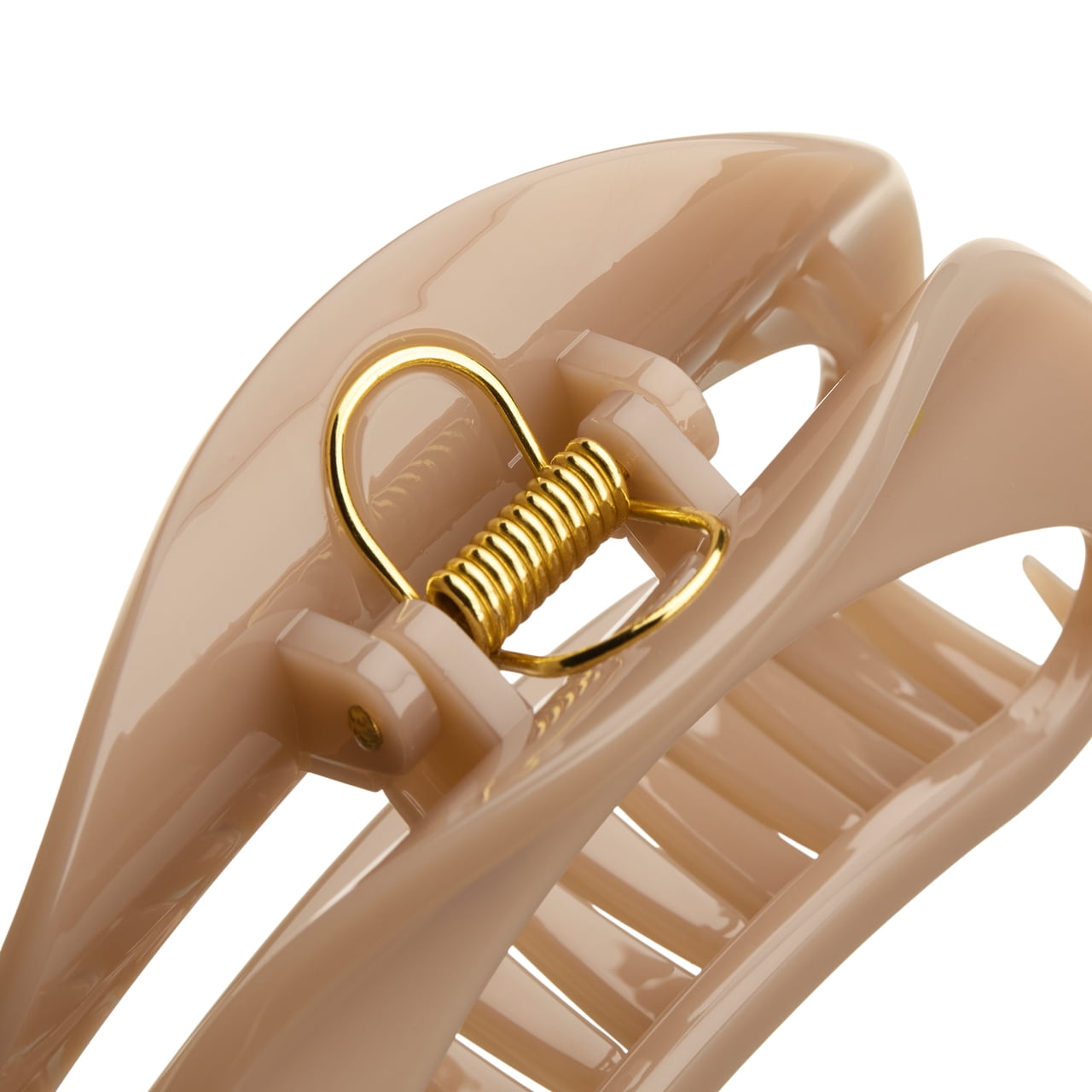Scunci Luxe by Conair Open Oval Claw Clip, Nude with Gold-Tone Accents, 1 Count