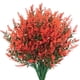 thumbnail image 1 of Xiao Hua 8 manojos de flores artificiales de lavanda para exterior, arbustos de plástico anti-UV, decoración colgante para interior y exterior, 7 puntas (rojo), 1 of 5