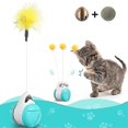 thumbnail image 5 of Cat Feather Ball Tumbler Balance Pet Toys Teaser Chasing Roller With Catnip Kitten Interactive Toy, 5 of 5