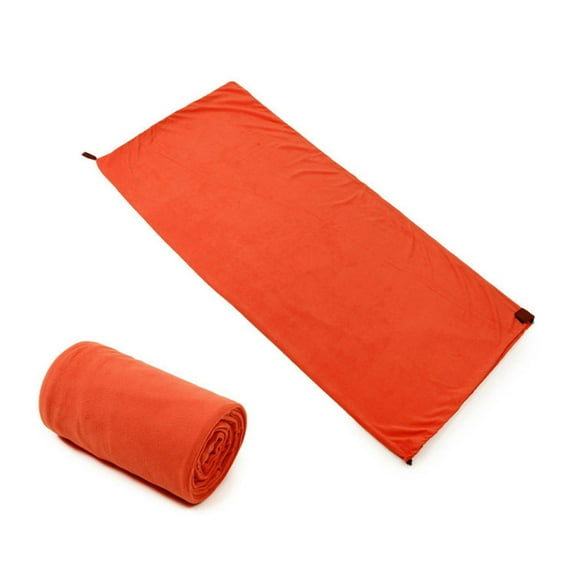 GOOHOCHY  Thick Outdoor Fleece Sleep Sack Camping Sleeping Bags Travel Orange