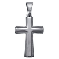 925 Sterling Silver Mens Womens Polished Finish Cross Religious Charm Pendant 37.5x18.5mm Necklace for Men