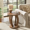 thumbnail image 2 of Tribesigns Farmhouse End Side Table, Large Sofa Side Table, Bedside Nightstand with 4 Curved Table Legs for Living Room, Bedroom, Easy Assembly, Brown, 2 of 18