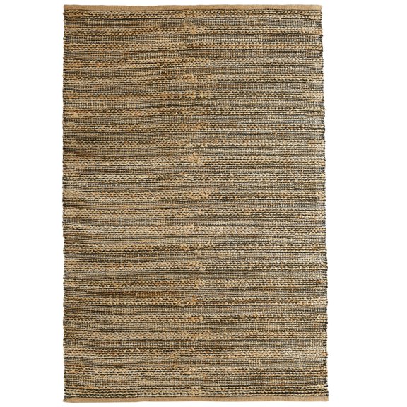 LR Home Natalie Belle Tan/Gray Braided Farmhouse Jute Blend Area Rug, 5' x 7'9"
