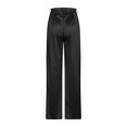 thumbnail image 4 of REALiKUN Women High Waisted Satin Cargo Pants Wide Leg Casual Pants Multi Pockets Straight Trousers, 4 of 5