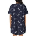 thumbnail image 6 of Rateoe Anchor Pattern Women's Short-Sleeved Pajama Set - 2 Piece Soft and Lightweight Sleepwear Set-Small, 6 of 7