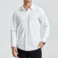 thumbnail image 3 of Mens White Long Sleeve Dress Shirts Stretch Business Shirt Button Down Wrinkle Free Formal Shirts, 3 of 9