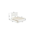 thumbnail image 5 of HomeStock Timeless Trends Full Platform Bed with Panel Footboard and Twin Trundle in White, Rustic-Chic Bed with Carved Headboard, USB Charger, and Hidden Trundle for Extra Sleeping Space, 5 of 5