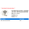 thumbnail image 2 of Front Wheel Hub Assembly - Compatible with 1988 - 2000 Chevy K3500 4WD 1989 1990 1991 1992 1993 1994 1995 1996 1997 1998 1999, 2 of 2
