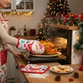 thumbnail image 6 of Linnome Christmas Oven Gloves Pair Insulated High Temperature Resistant Baking Cooking Mitts for Kitchen Use, 6 of 6