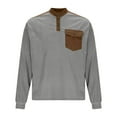 thumbnail image 3 of Fewfanhot Sweatshirts for Men Turndown Collar Button Fleece-Lined Sweatshirt Textured Pullover with Pocket, 3 of 7