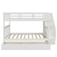 thumbnail image 3 of Cfowner Stairway Full-Over-Full Bunk Bed with Drawer, Wooden Full Size Bunk Bed with Staircase, Storage, Bed Frame for Living Room Bedroom, 3 of 7