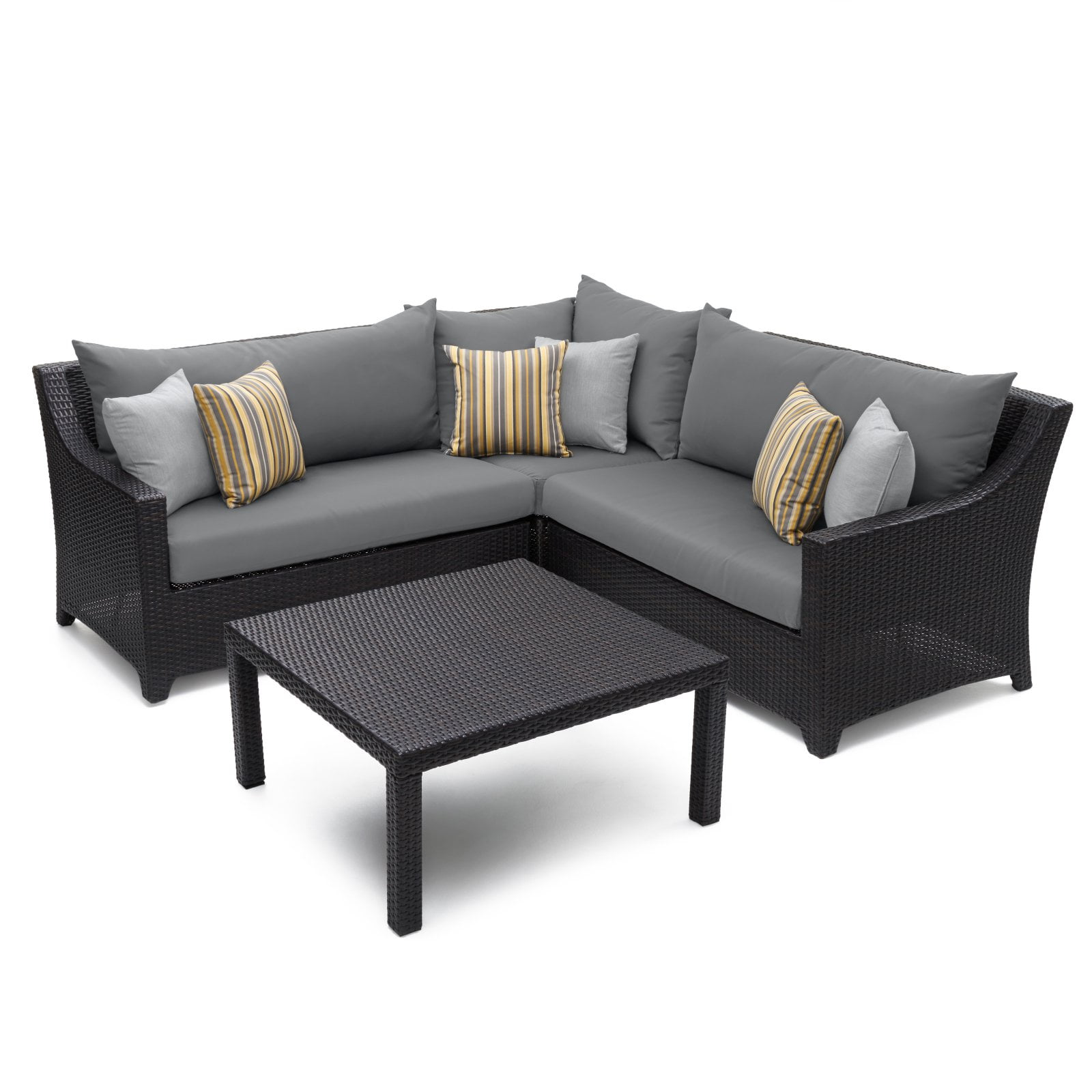 RST Brands Deco 4-piece Sectional and Table Set - Charcoal Gray