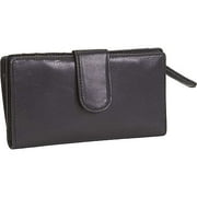 Womens Black Leather Card Case Wallet 1617 NEW