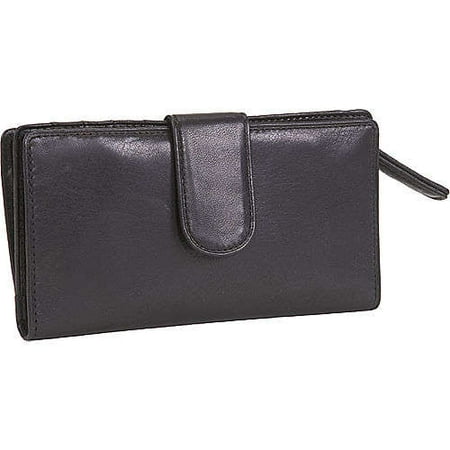 Womens Black Leather Card Case Wallet 1617 NEW
