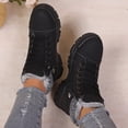 thumbnail image 6 of XIMIN Women's PU Leather Combat Boots Solid Color High Top Non-slip and Wear-Resistant Thickened Warm Outdoor Snow Boots Comfortable Hiking Boots, 6 of 8