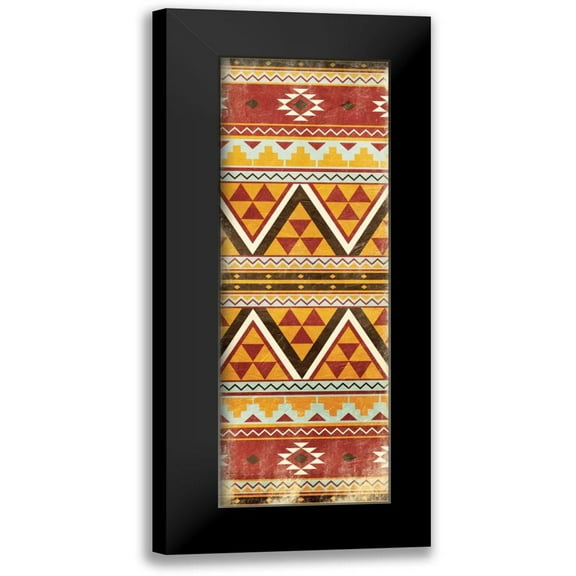 Grey, Jace 7x14 Black Modern Framed Museum Art Print Titled - Aztec Pattern Male