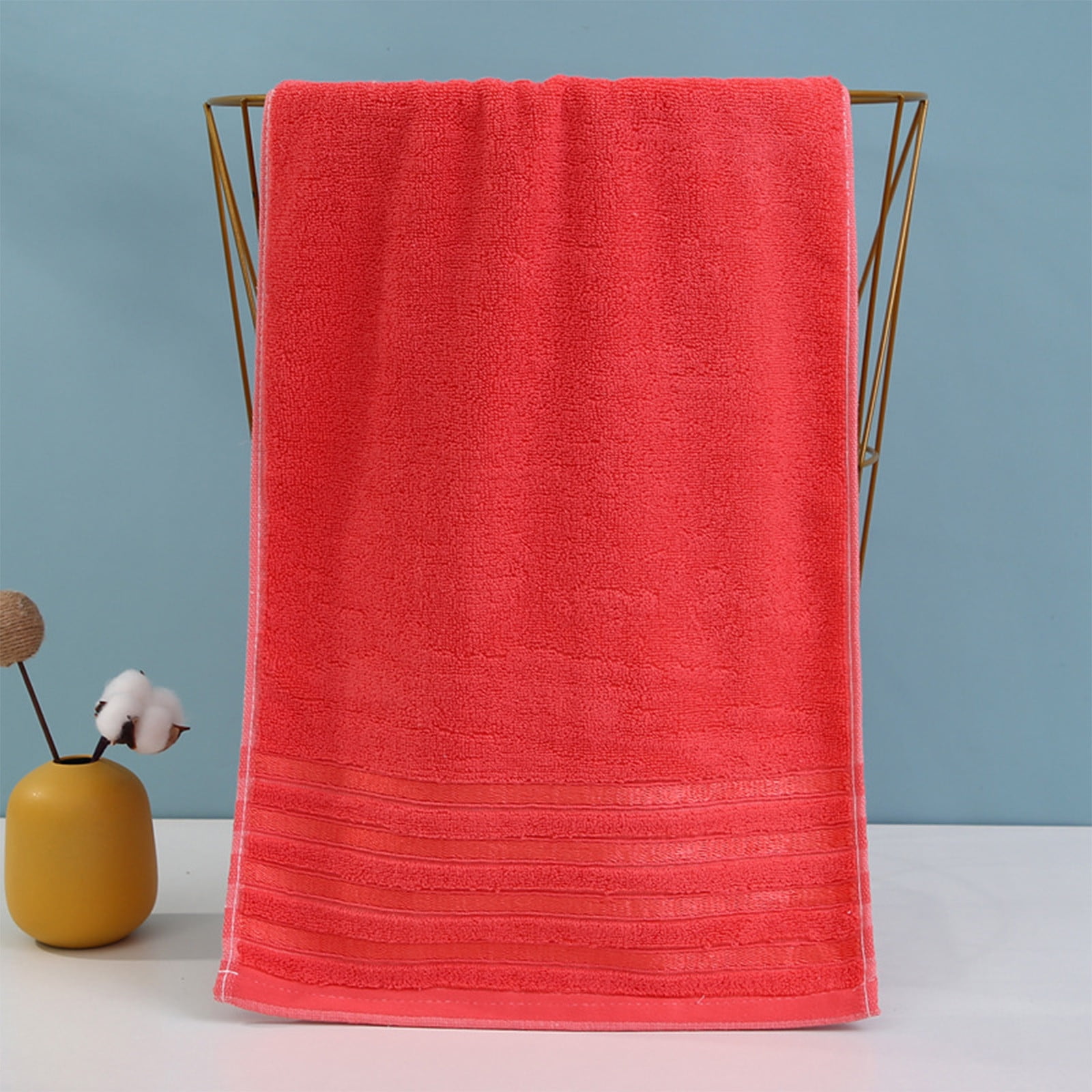 Btomtd Cotton Bath Towels, Soft Highly Absorbent Towels for Body Face and Hair Drying, Hand Towels for Bathroom Beach Shower and Gym, Size 29.5" x 13.8", Red