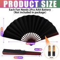 thumbnail image 2 of Ventilador plegable Roowest Rave Light Up con batería LED, 6 unidades, negro, 2 of 6