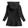 thumbnail image 5 of Lullu Girls Fall Hoodie Dress Long Sleeve Ruffle Hooded Sweatshirt Dress, Black, Sizes 3-8, 5 of 5