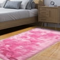 thumbnail image 3 of REGALWOVEN Faux Fur Area Rug Shaggy Floor Mat, Rose Red 2x5 Feet Rectangle, 3 of 8