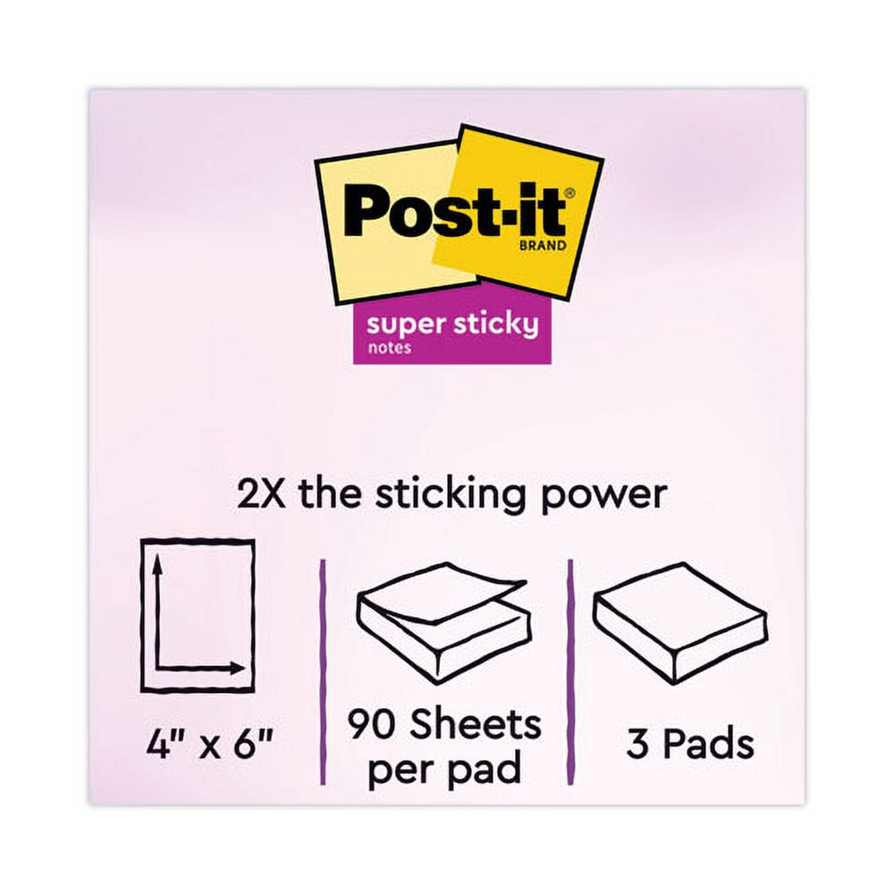 Pads in Supernova Neon Collection Colors, Note Ruled, 4" x 6", 90 Sheets/Pad, 3 Pads/Pack | Bundle of 2 Packs