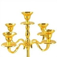 thumbnail image 3 of Metal Candelbra & Candelabrum | Brass Plated Finish Retro Classic Candlestick Holder | Perfect for Candlelight Dinner and Table Centerpeice Decoration | Luxurious Elegant Themed Home (Medium), 3 of 4