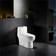 thumbnail image 6 of Venezia 1-Piece Dual Flush Elongated Ceramic Toilet in White Seat Included, 6 of 10