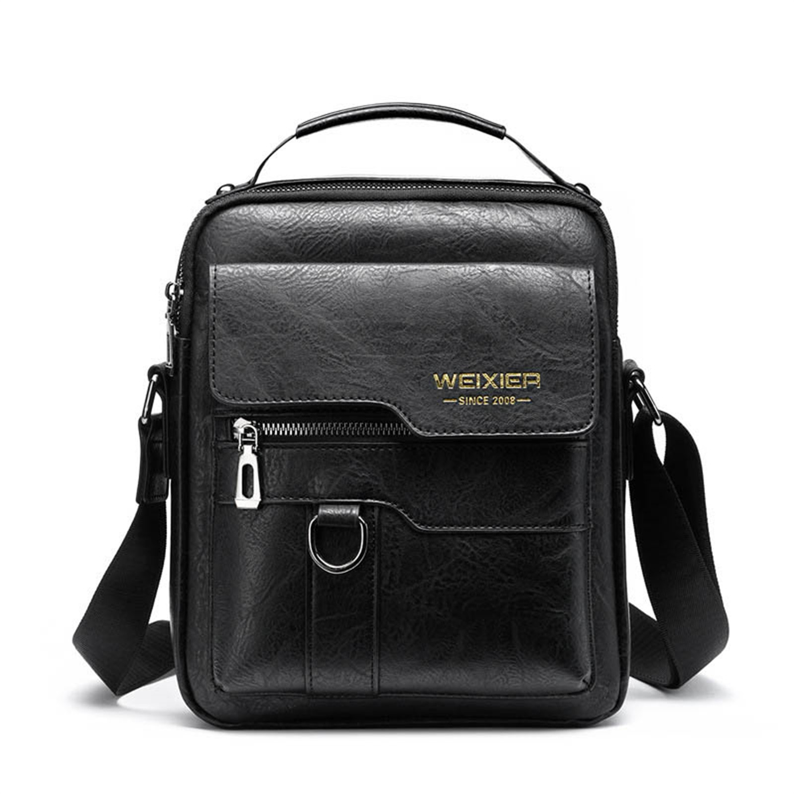 WEIXIER Men's Crossbody Bag Leather Small Business Shoulder