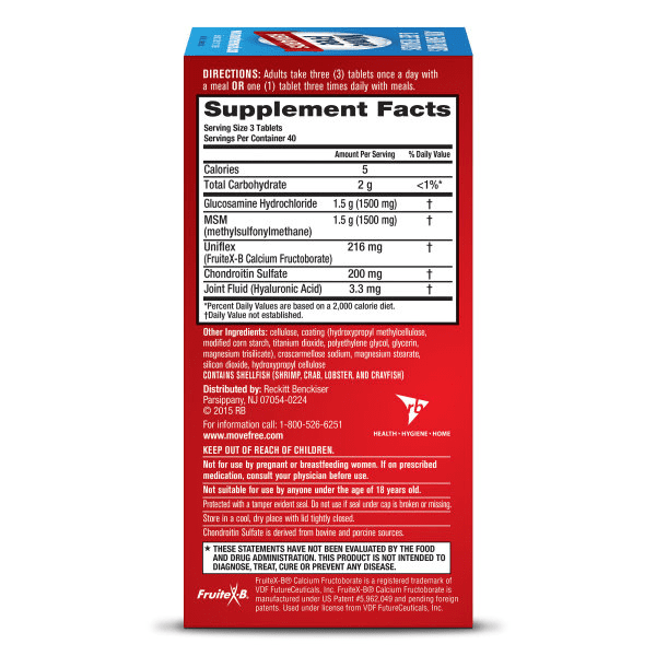 Schiff Move Free Advanced Joint Health with Glucosamine & Chondroitin Tablets, 120 Ct, 2 Pack