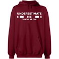 thumbnail image 2 of OXI Hoodie Sweatshirt - Underestimate Me That'll Be Fun, Basic Casual Hoodie for Men's and Women Fleece Hoodie Long Sleeve - Cardinal Red 3X-Large, 2 of 3