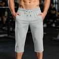 thumbnail image 2 of Maean Mens Capri Pants Workout Gym Running Elastic Waist Drawstring Shorts Casual Baggy Pant with Pockets, 2 of 7